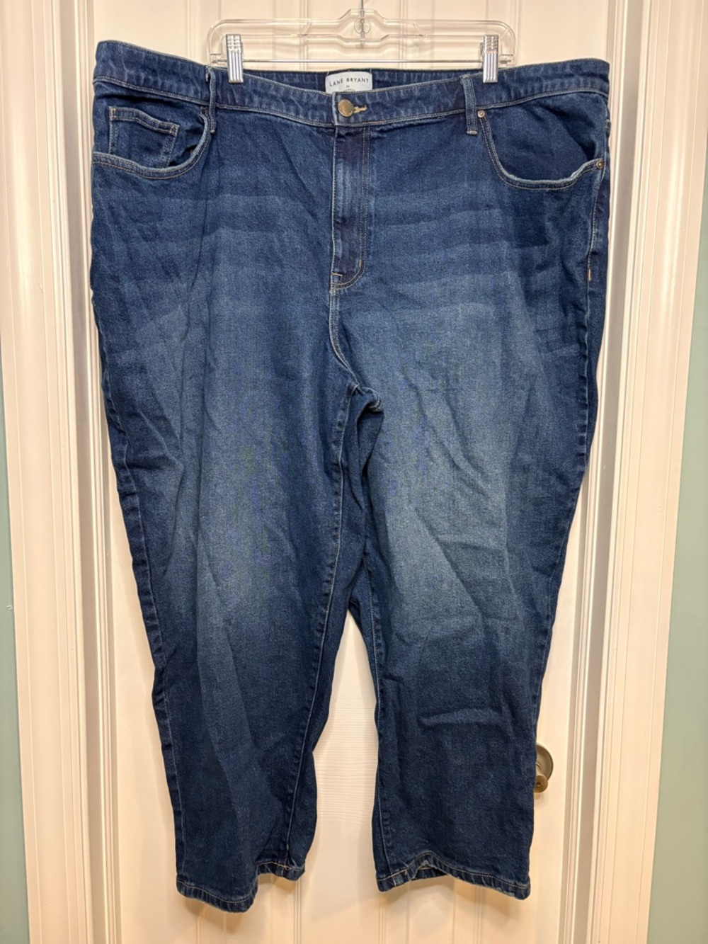 LANE BRYANT Signature Boyfriend Fit Dark Wash Jeans Capri Mid Rise Size 26
